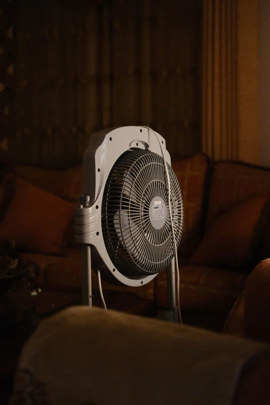 An electric fan in a home interior