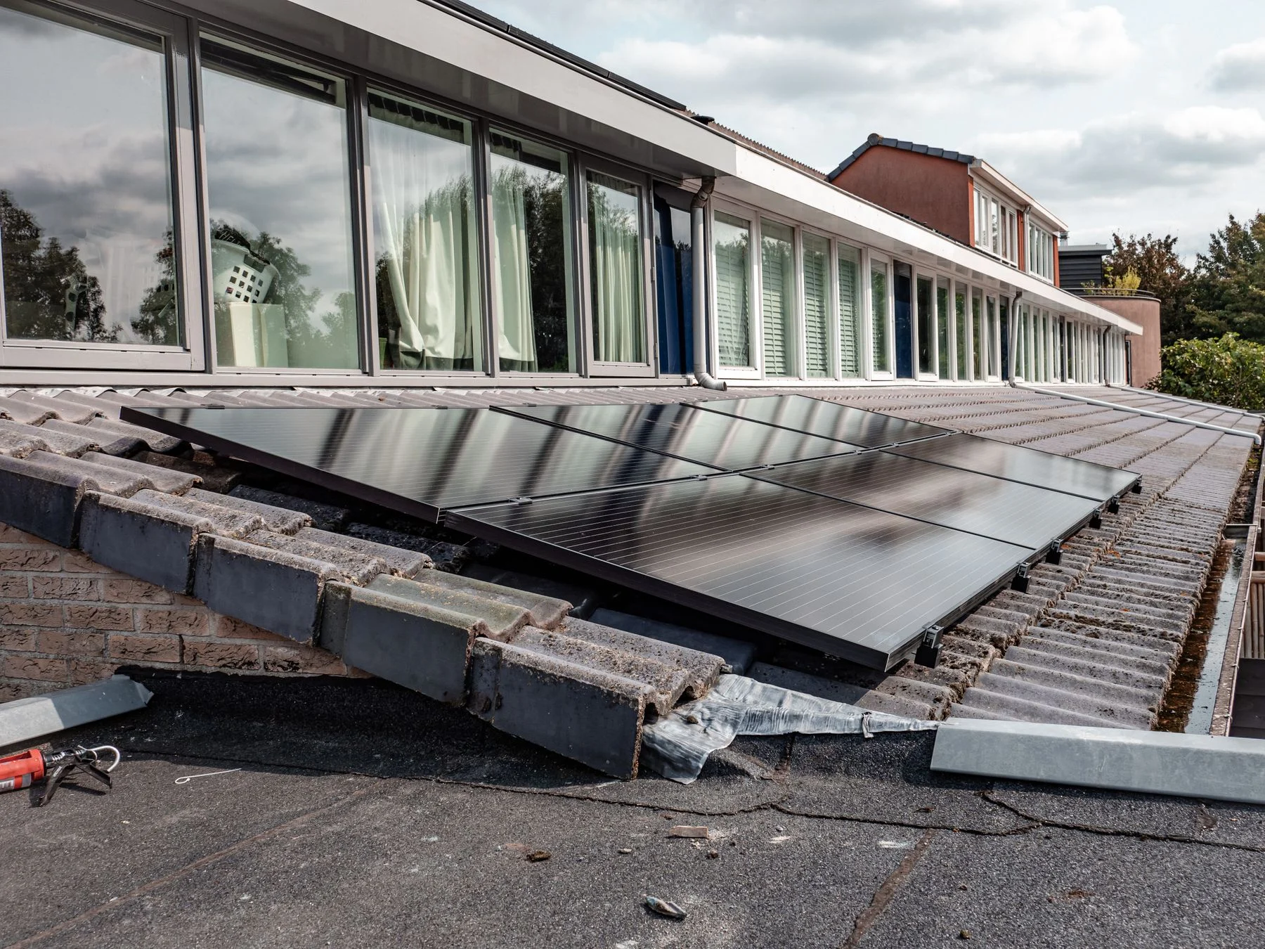 Solar panels installed on the roof of a home