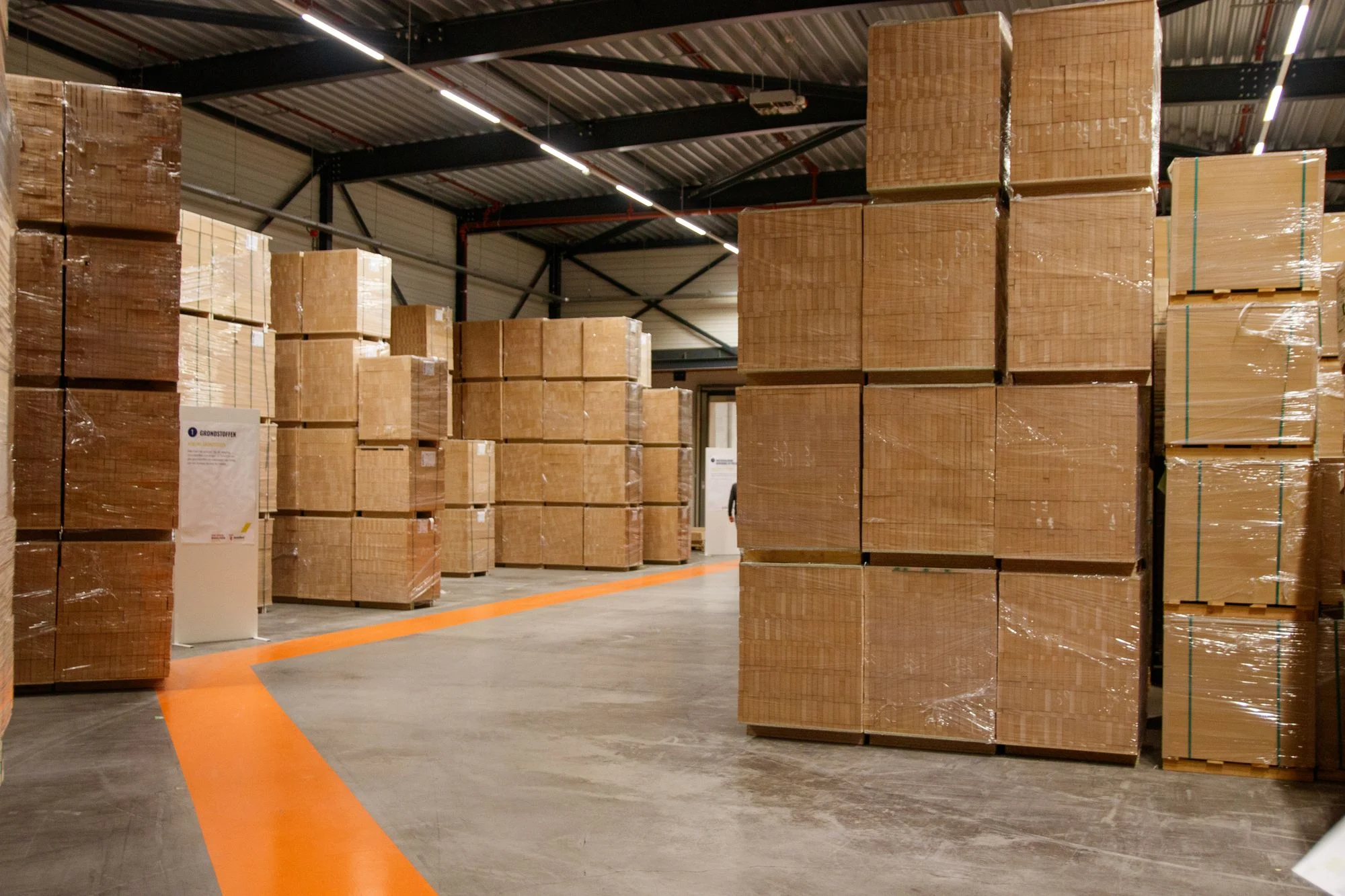 Industry context: cartons prepared for storage and dispatch